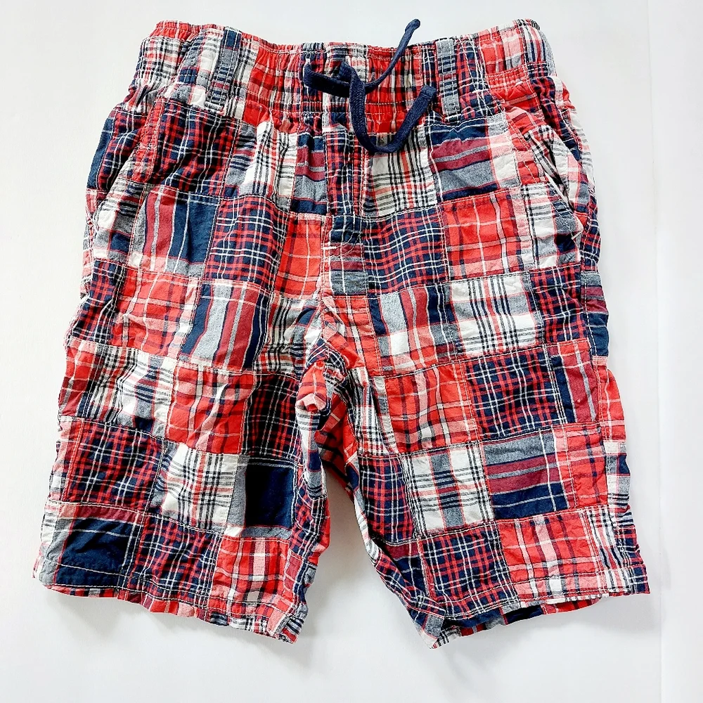 Plaid Patchwork Shorts Gymboree size 10 Red White and Blue Patriotic 4th of July